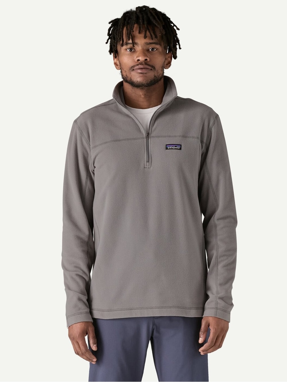 Patagonia Sweater Mens XL Gray Fleece Micro D 1/4 Zip Hiking Outdoor Pullover